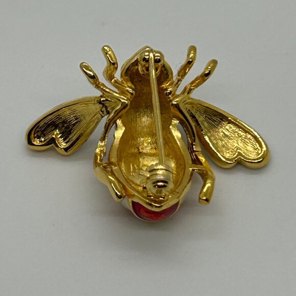 Joan Rivers Patriotic Bee Brooch Stats and Stripes Red White Blue Enamel America - Picture 4 of 12